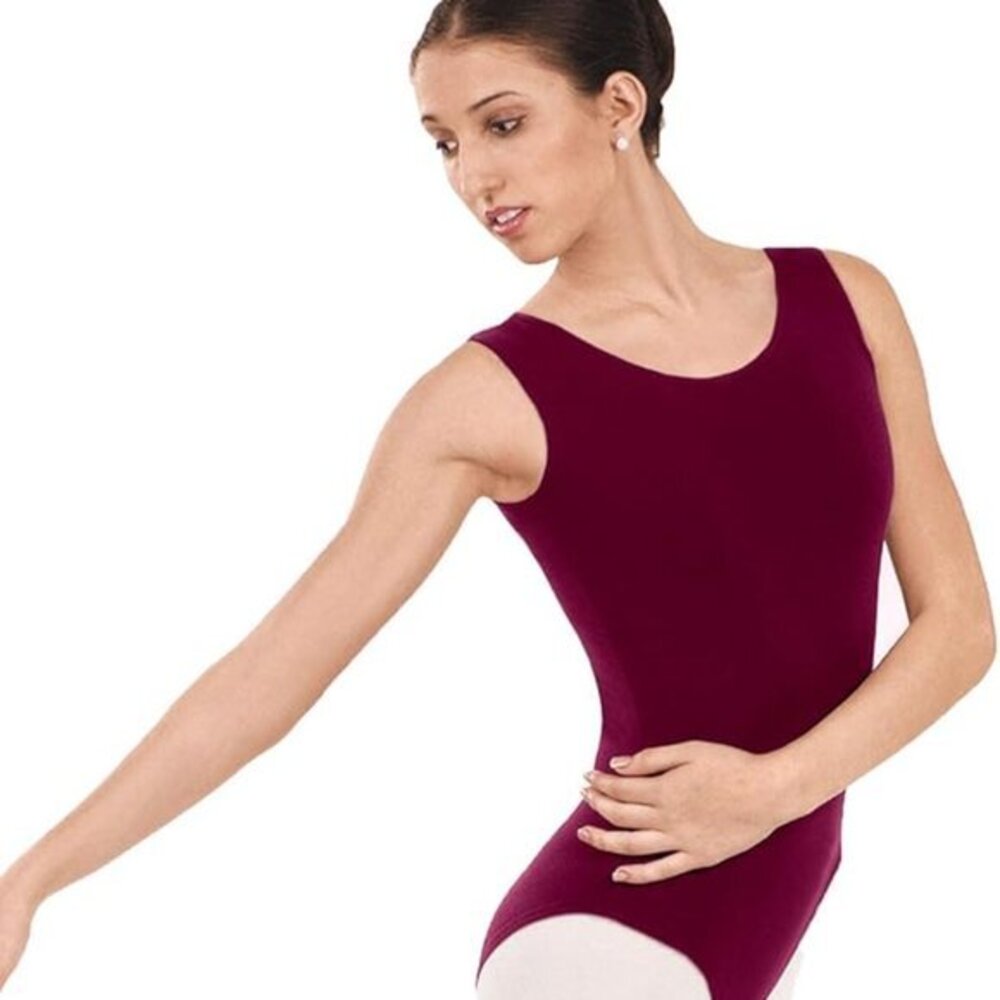 "NWT"EUROTARD Womens BurgundyTank Leotard with Tactel Microfiber -‎ Size XS